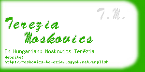 terezia moskovics business card