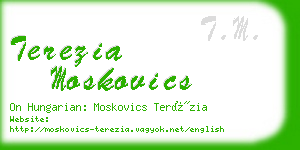 terezia moskovics business card